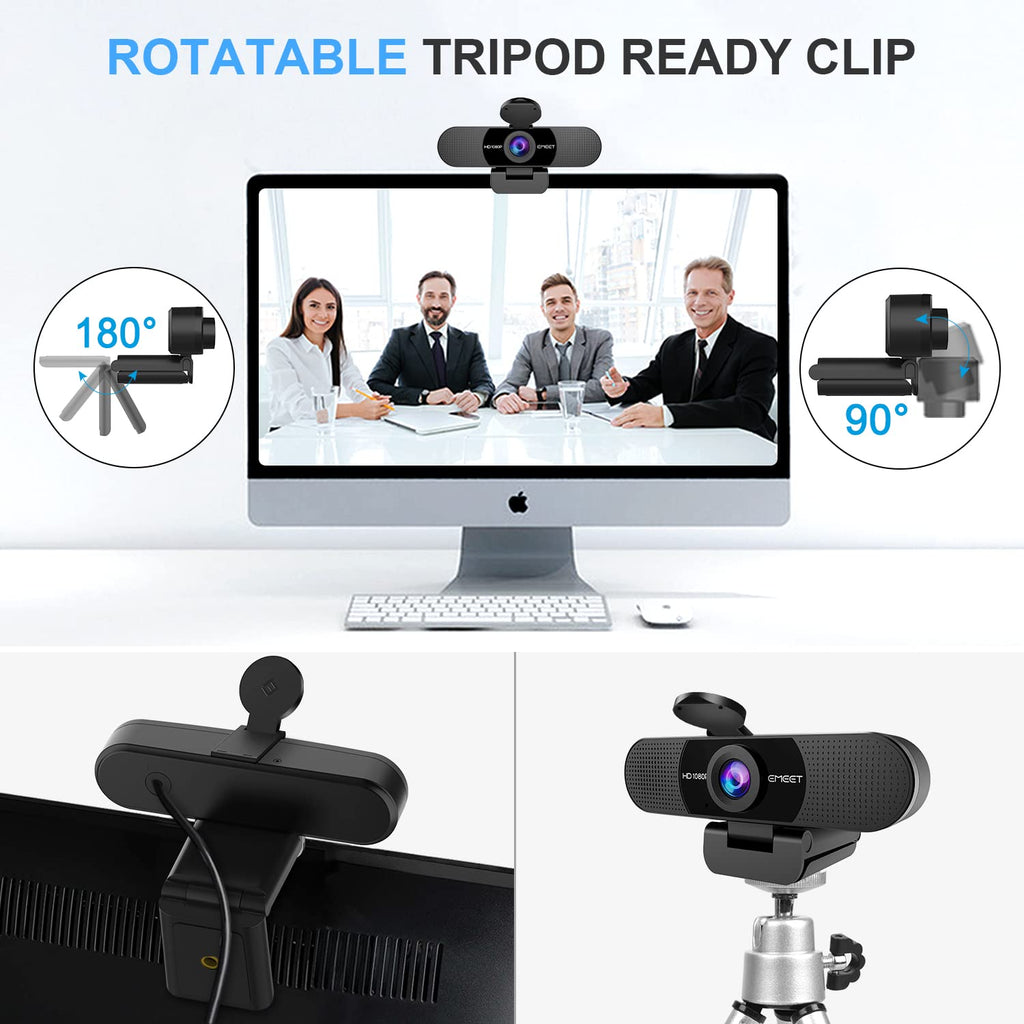 EMEET S600 4K Webcam for Streaming - Sony 1/2.55'' Sensor, PDAF Autofocus, 1080P@60FPS, 2 Noise Reduction Mics, Built-in Privacy Cover, 73° FOV, Streaming Camera for Live Commerce/Gaming/Beauty