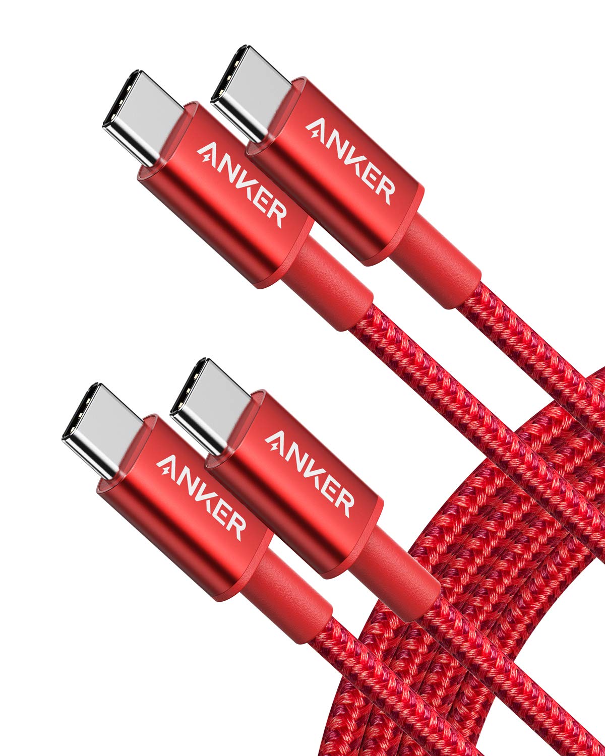 Anker USB C to USB C Charger Cable, 60W (3A) New Nylon (3ft/0.9m 2-Pack)