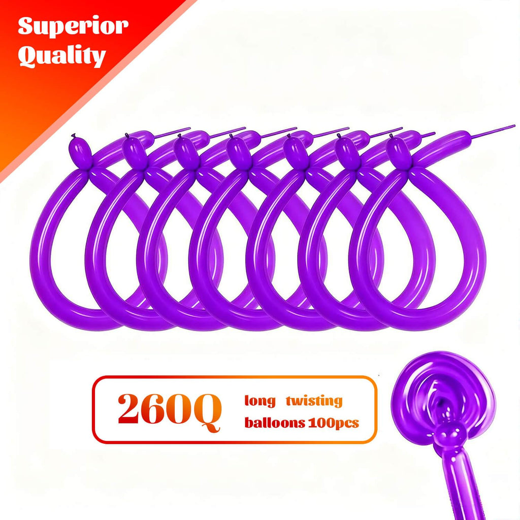 260 Black Long Balloons for Balloon Garland Thickening Skinny Latex Twisting Animals Modeling Christmas Birthday Wedding Party Festival Decorations 100pcs