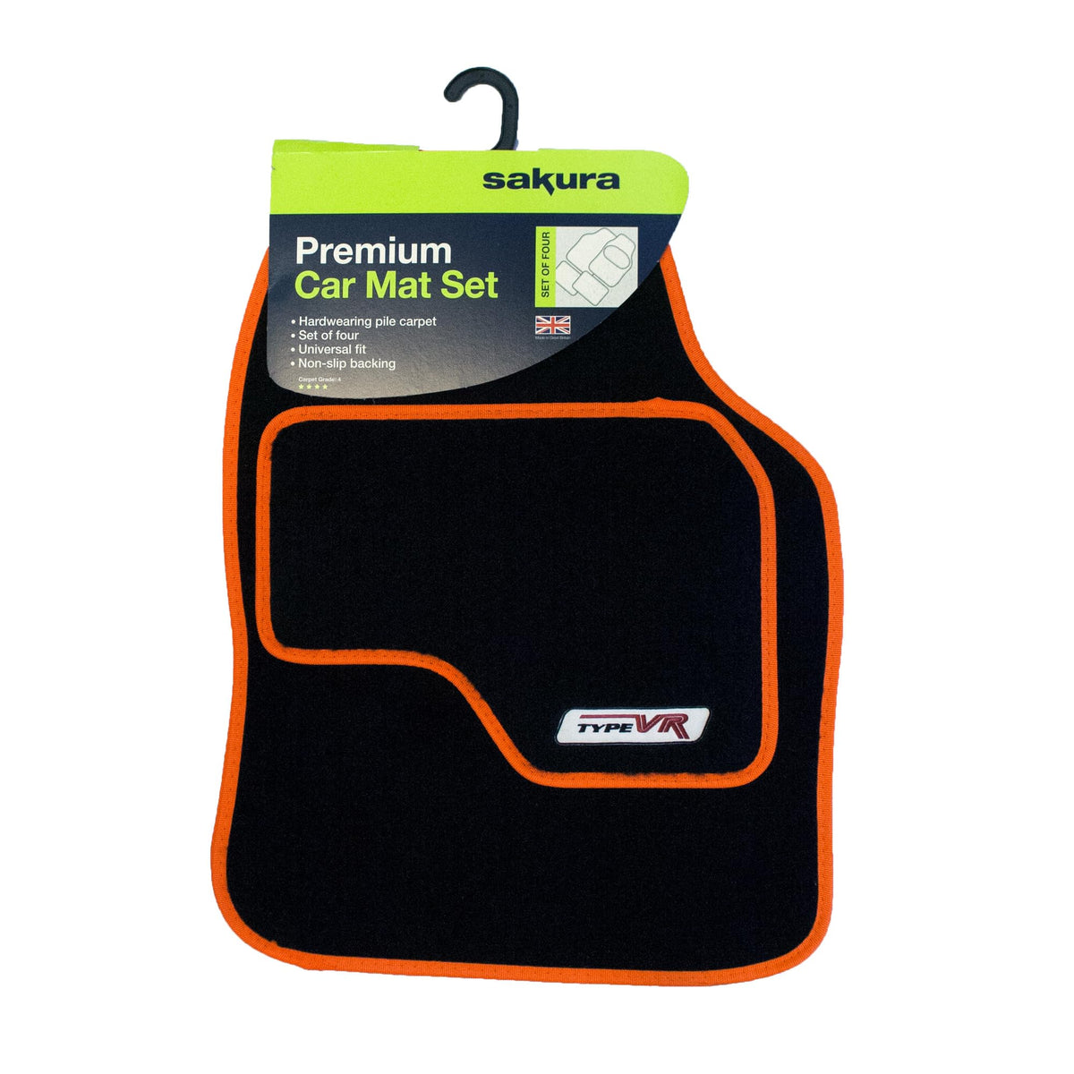 Sakura SS5308 Universal Car Mat Set, Lime