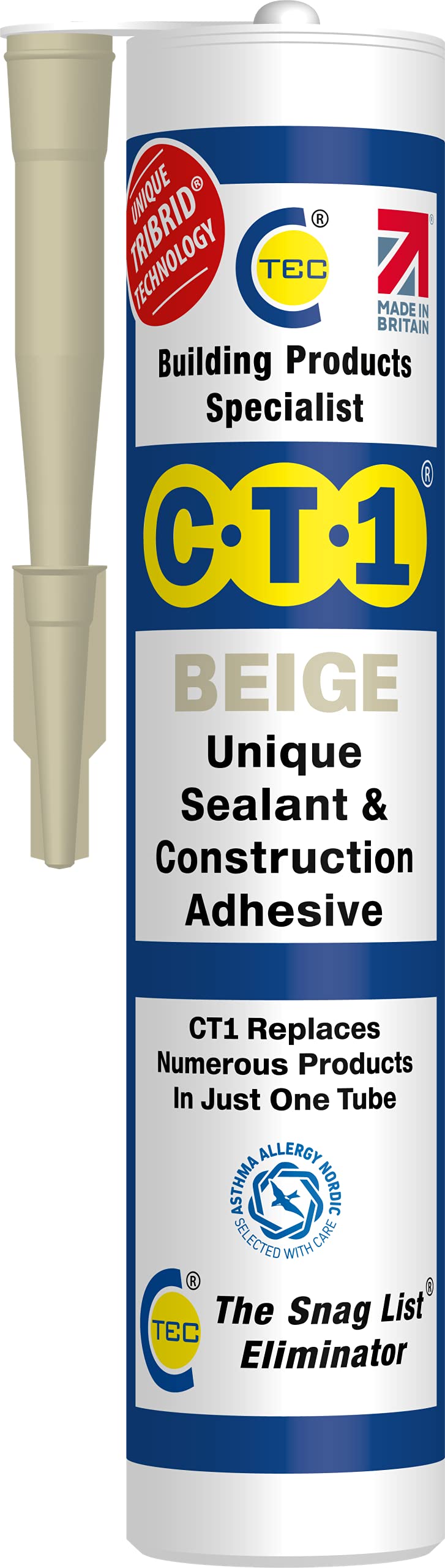 CT1 CT1SILVER Silver TRIBRID® Multi Purpose Sealant & Adhesive - 290ml