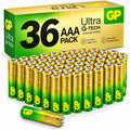 Ultra Alkaline Triple A Batteries, Long Lasting Power - Ideal for Camera, Alarm & Industrial Use - 10-Year Shelf Life - 36 Pack by GP AAA Batteries