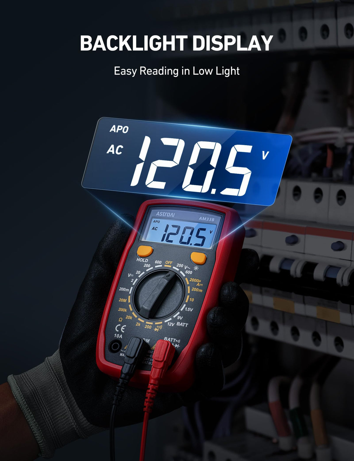 AstroAI Digital Multimeter 2000 Counts with Backlit LCD for DIY Home, Blue