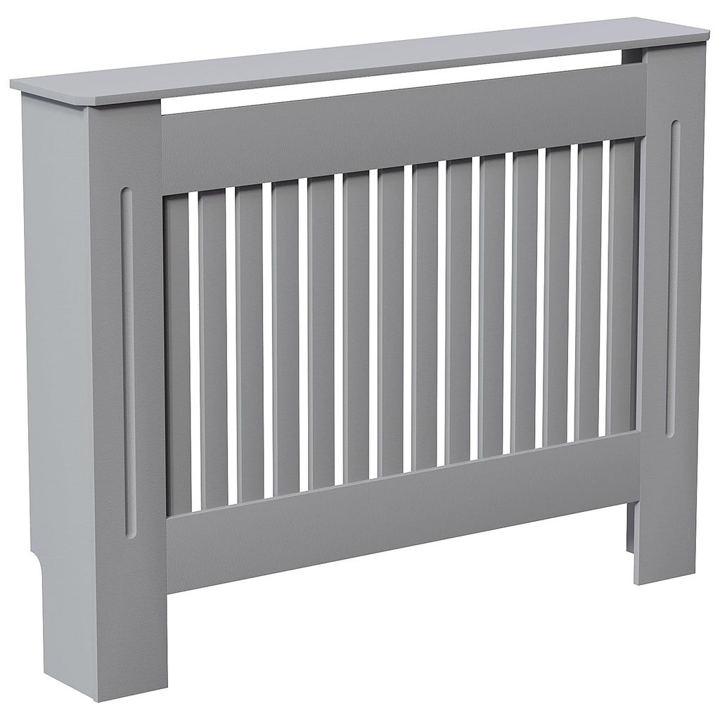 Vida Designs Chelsea Radiator Cover White - Medium - Modern Vertical Slat Design For Optimal Heat Circulation - H82xW111xD19cm - Painted MDF Cabinet Ideal For Living Room & Hallway