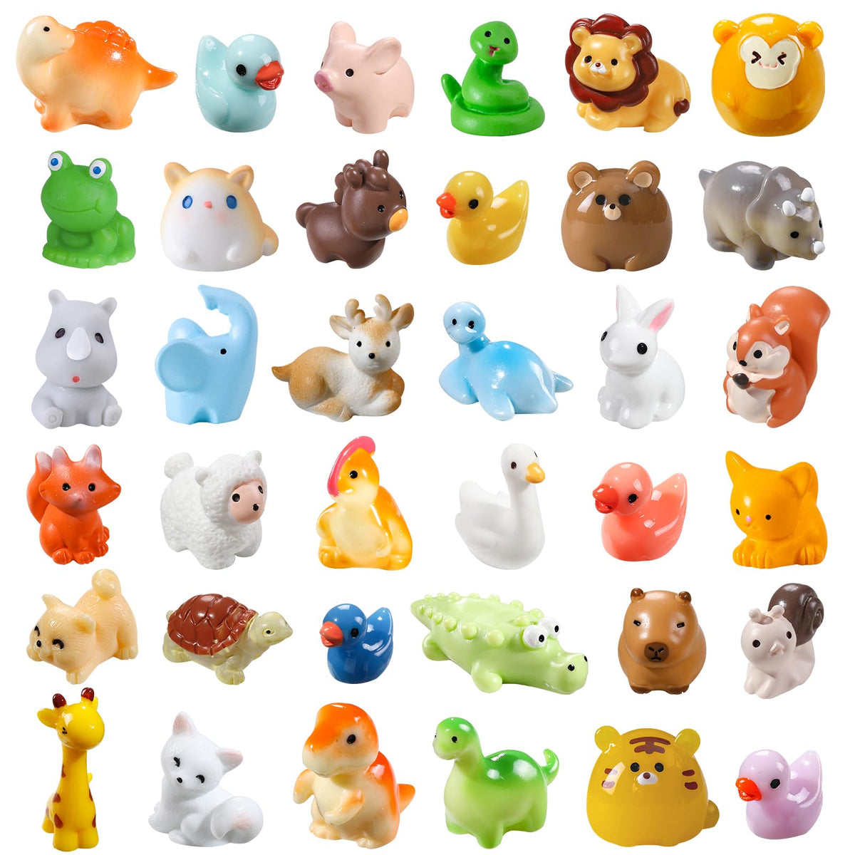 DIYDEC 24pcs Luminous Christmas Mini Resin Tree Figures Toys