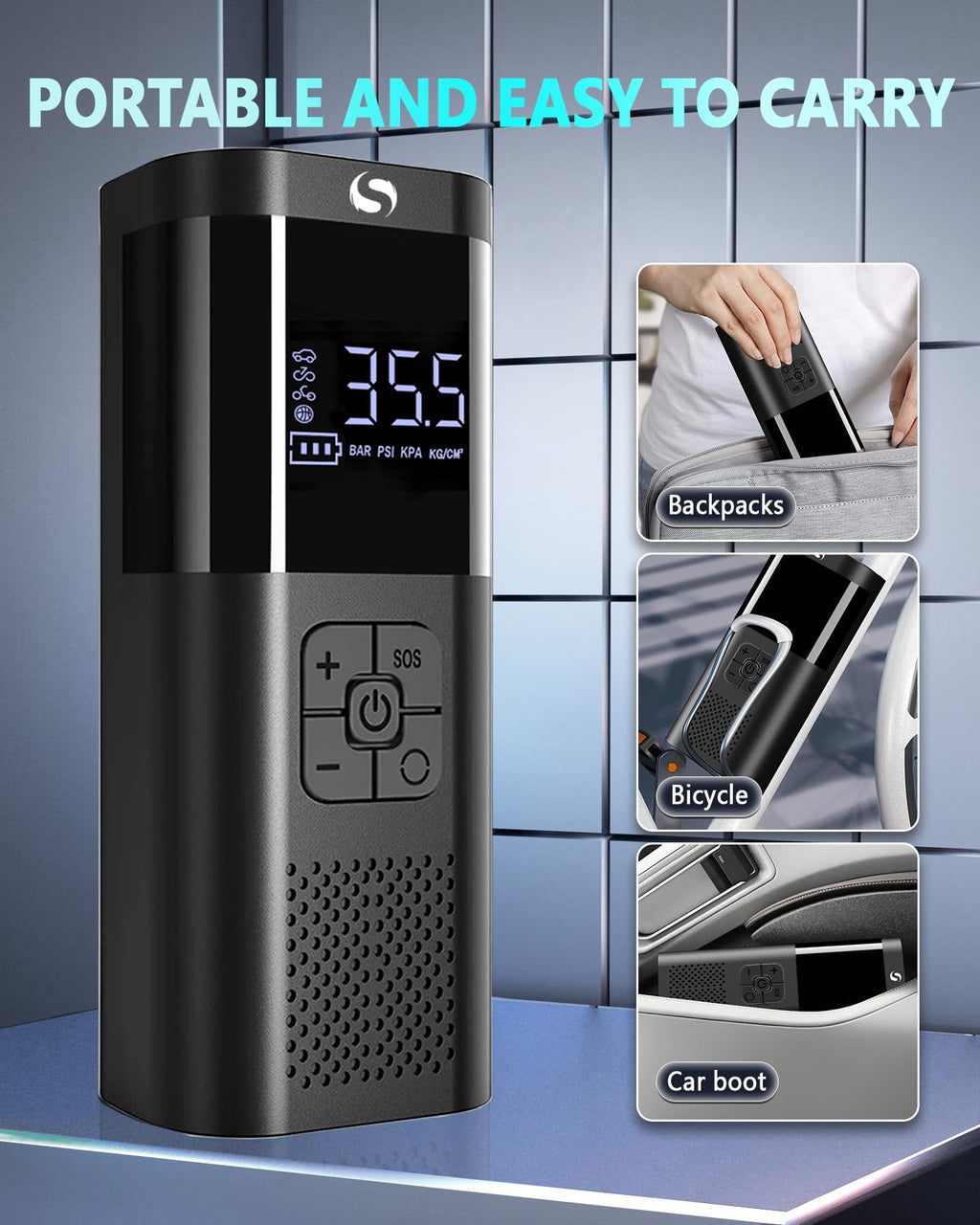 Car Tyre Inflator, Cordless Air Compressor