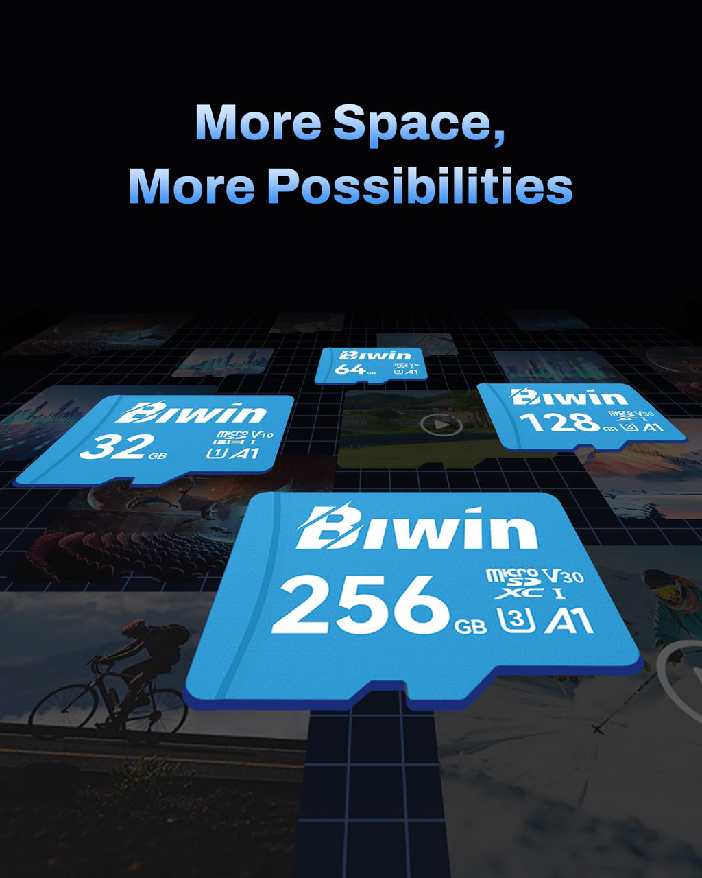 Biwin MS210 Micro SDXC SD Memory Card 512GB, Up to 210 MB/s, UHS-I V30 4K UHD A2 U3 SD Card for Digital Camera, Smartphones, Action Cams, Drones