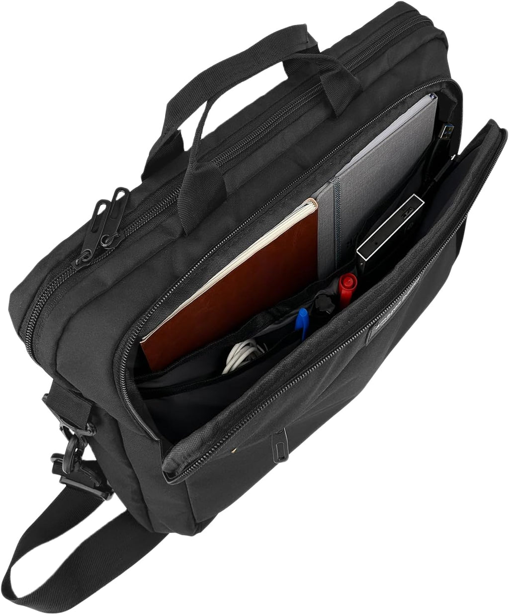 Amazon Basics Laptop Shoulder Bag, Slim 15.6 inch, Black, 1-Pack