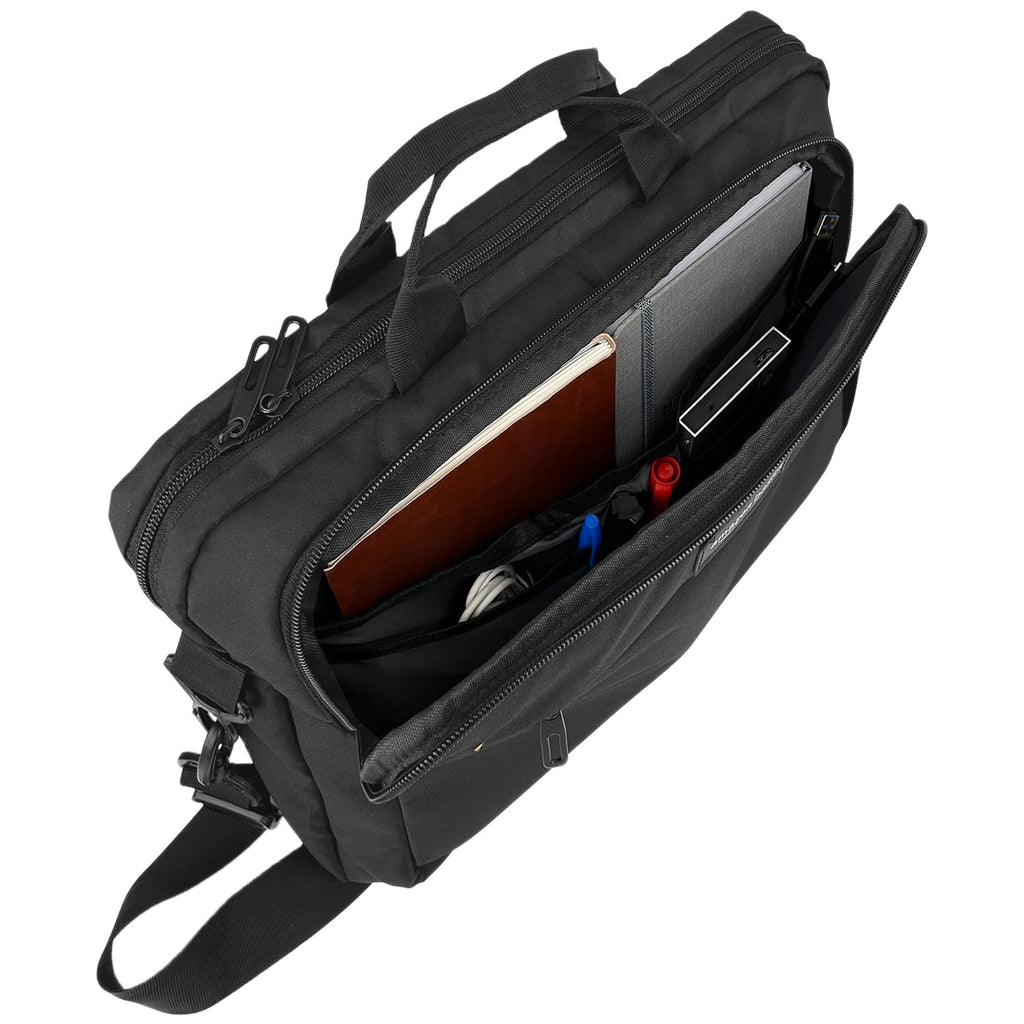 Amazon Basics Laptop Shoulder Bag, Slim 15.6 inch, Black, 1-Pack