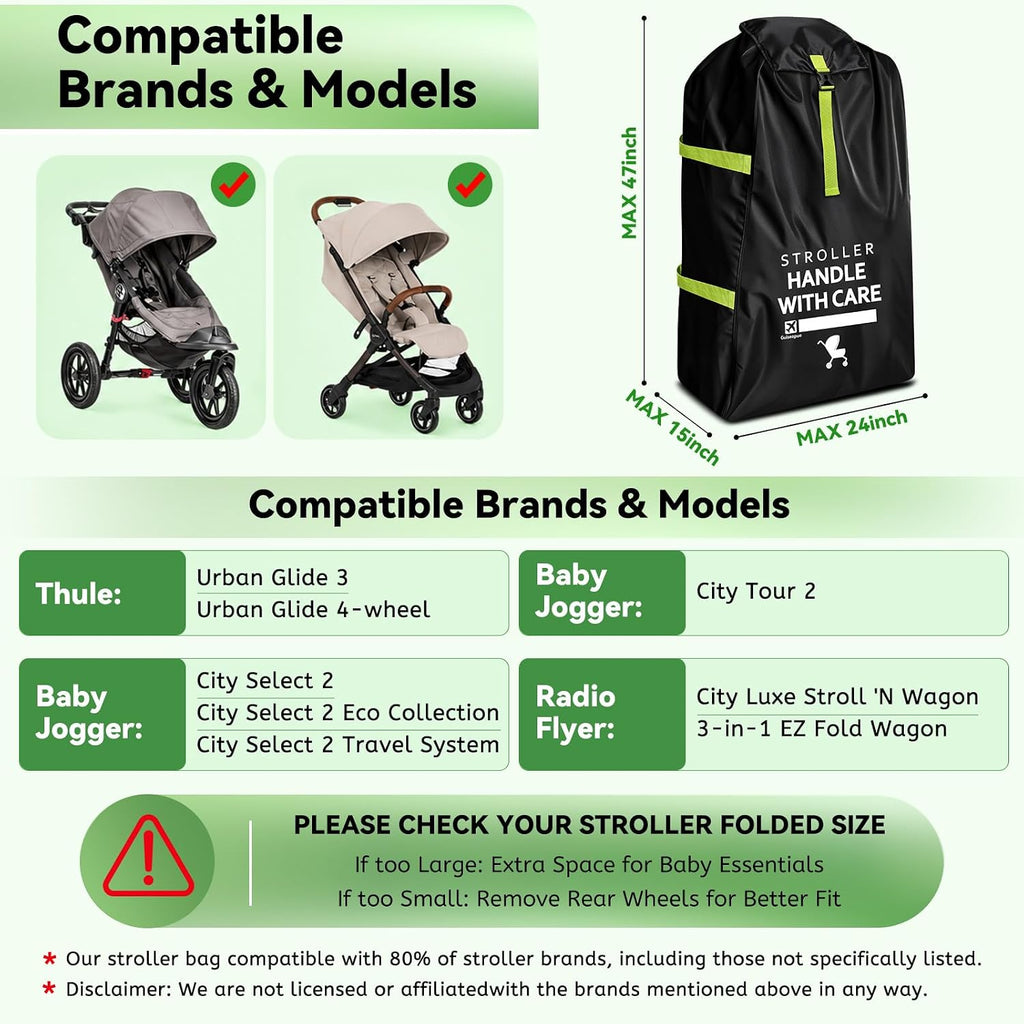Pram Bag for Airplane, Baby Travel Essentials, Stroller Bag 119H*61W*38D cm