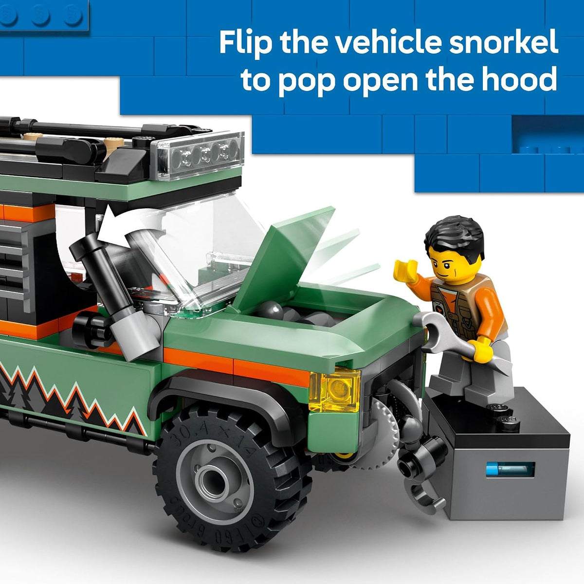 LEGO City Off-Road 4x4 Mountain Truck Toy - Building Toy Set for Kids, Boys and Girls, Ages 6+ - Fun Gift Idea for Birthdays and Holidays - with Adventurer Minifigure and Accessories - 60447