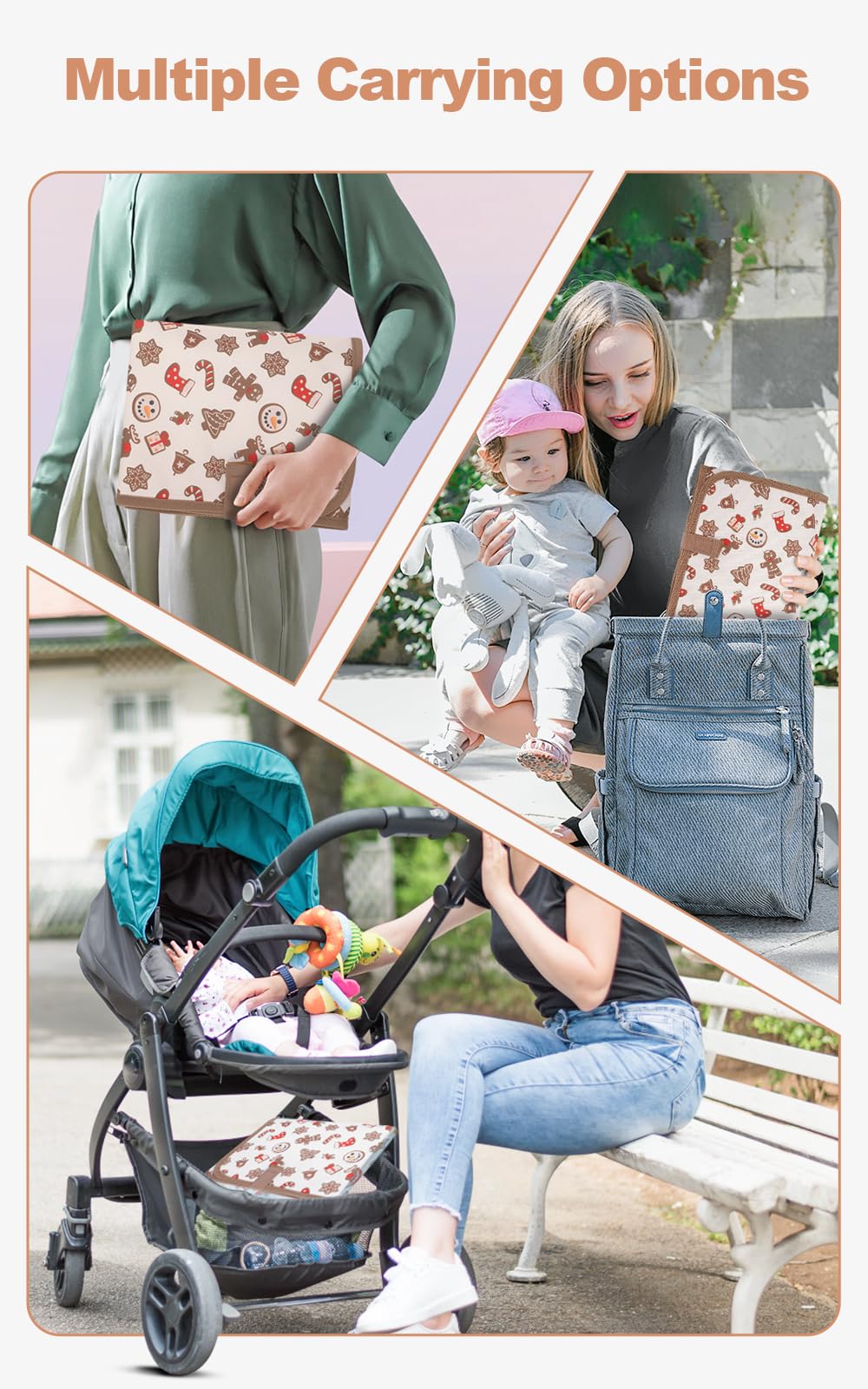 Lekebaby Foldable Baby Changing Mat - Travel & Portable