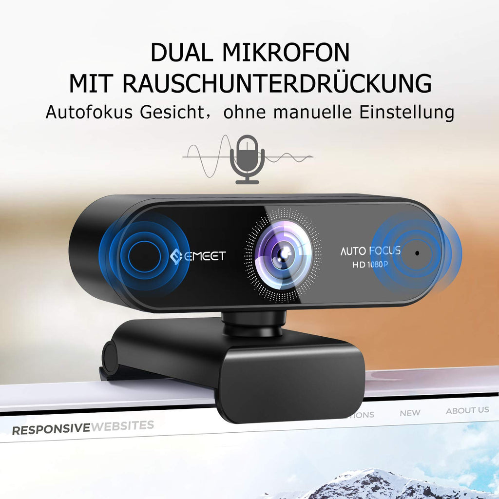 EMEET S600 4K Webcam for Streaming - Sony 1/2.55'' Sensor, PDAF Autofocus, 1080P@60FPS, 2 Noise Reduction Mics, Built-in Privacy Cover, 73° FOV, Streaming Camera for Live Commerce/Gaming/Beauty
