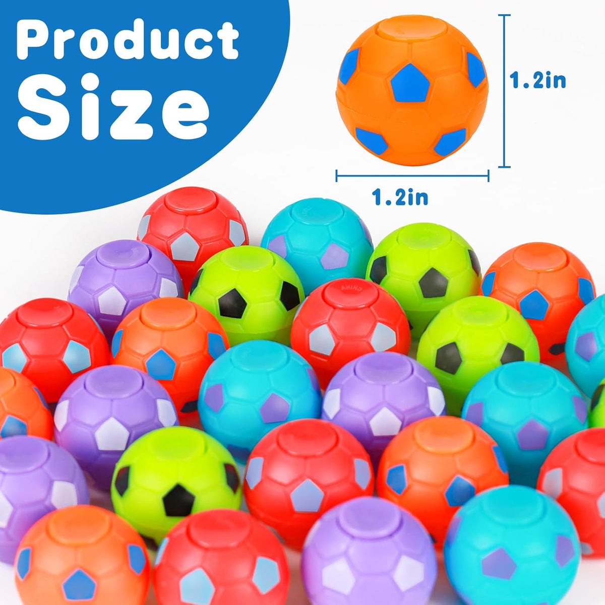 32PCS Fidget Spinner Soccer Balls Halloween Party Favors for Kids 4-8 8-12