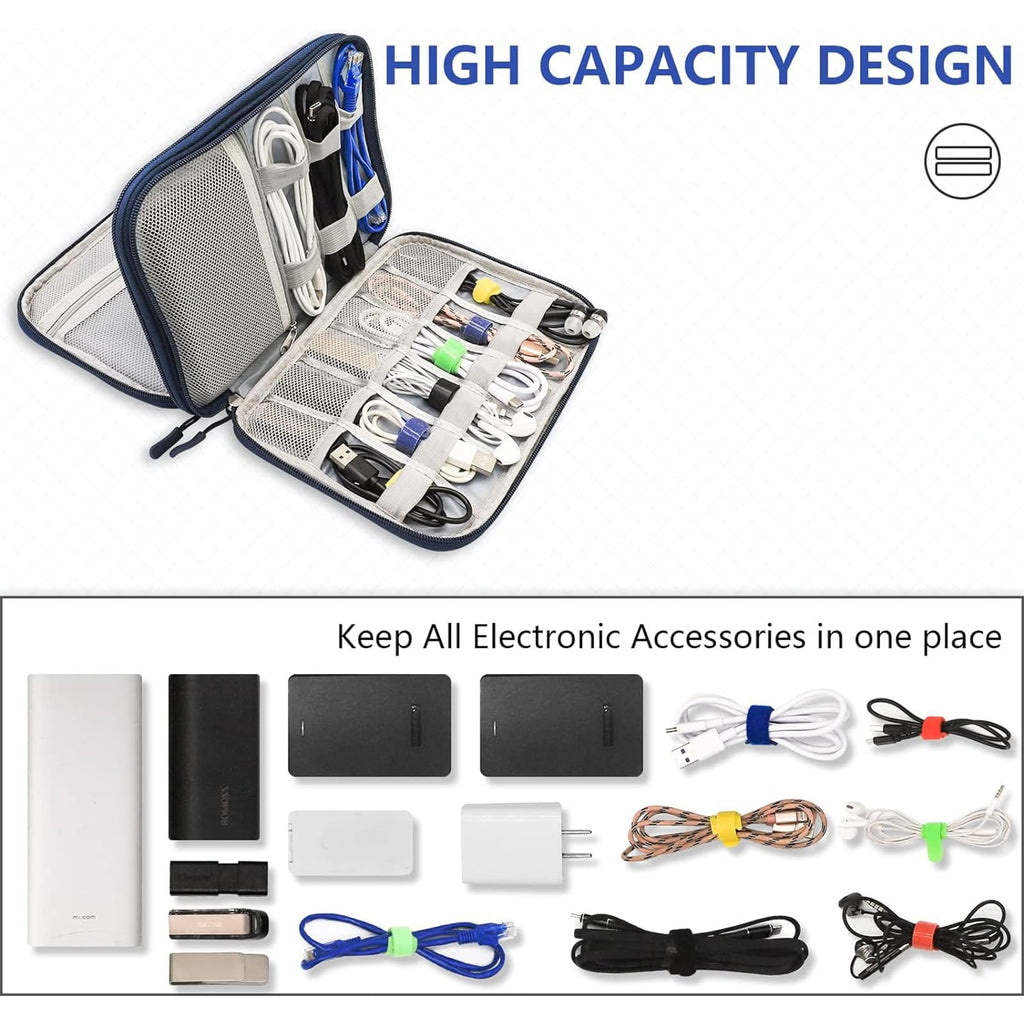 Teskyer Travel Cable Organiser Bag, Travel Essential, Black