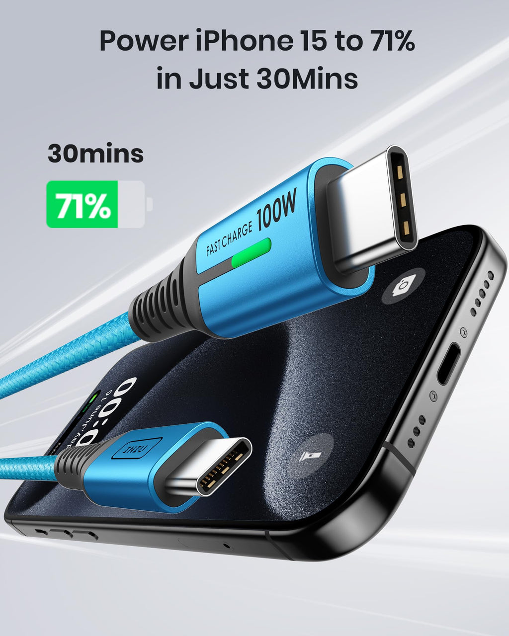 INIU USB C Cable, 1m 100W Fast Charging USB C to USB C Cable