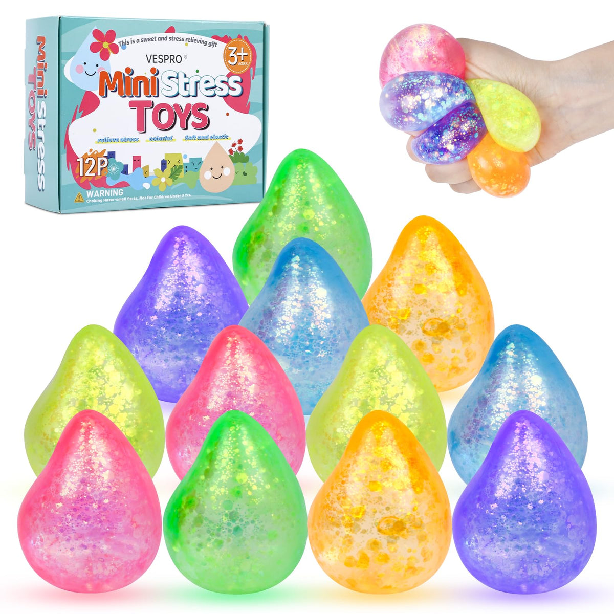 8 Pack Stress Cube ,Slow Rising Stress Balls for Adults