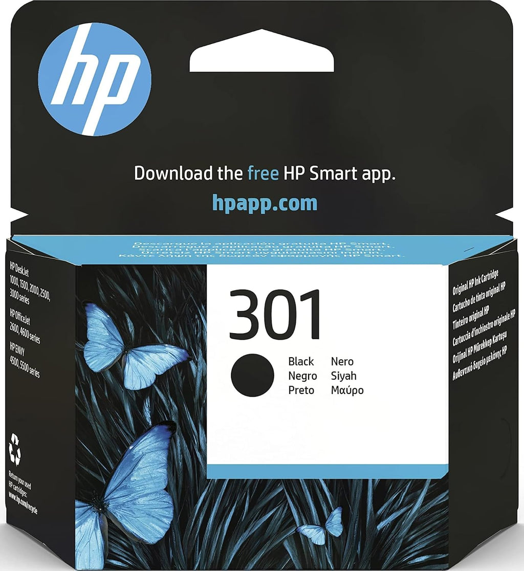 HP 301 Black Original Ink Cartridge, High Yield