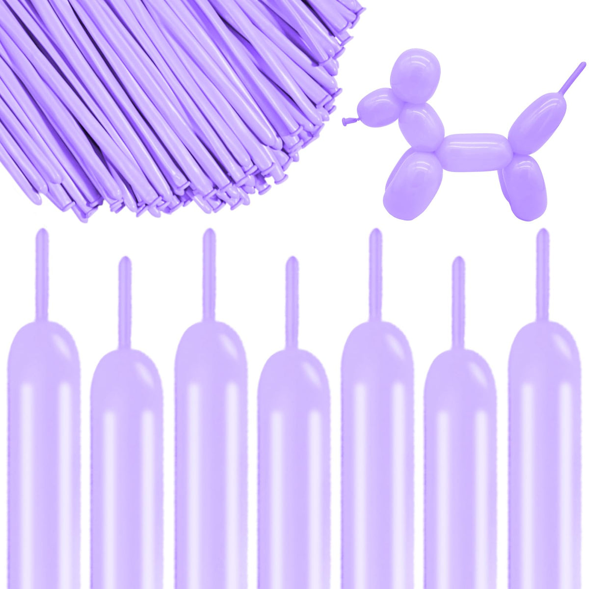 ASIYUHY 260 Balloons Clear Long Balloons 100 Pack Twisting Animal Balloon