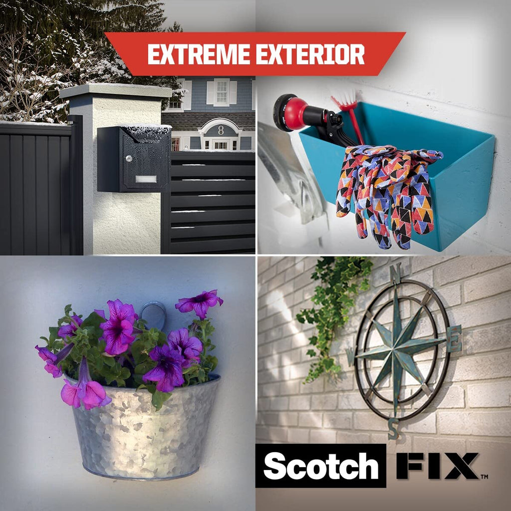 Scotch-Fix Double-Sided Extreme Exterior Mounting Tape, 19mm x 1,5m - For Outdoor Extreme Use, Weather Resistant, Permanent Tape, 100% Adhesive, 3M Advanced Technology - Holds up to 10kg