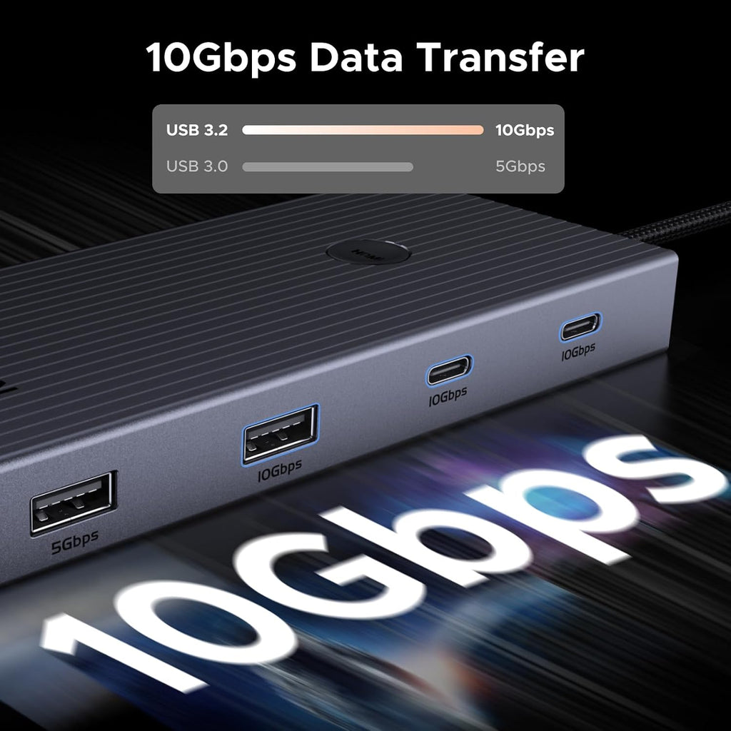 UGREEN USB C Hub, 9 in 1 Ethernet Adapter 4K@60Hz HDMI Docking Station
