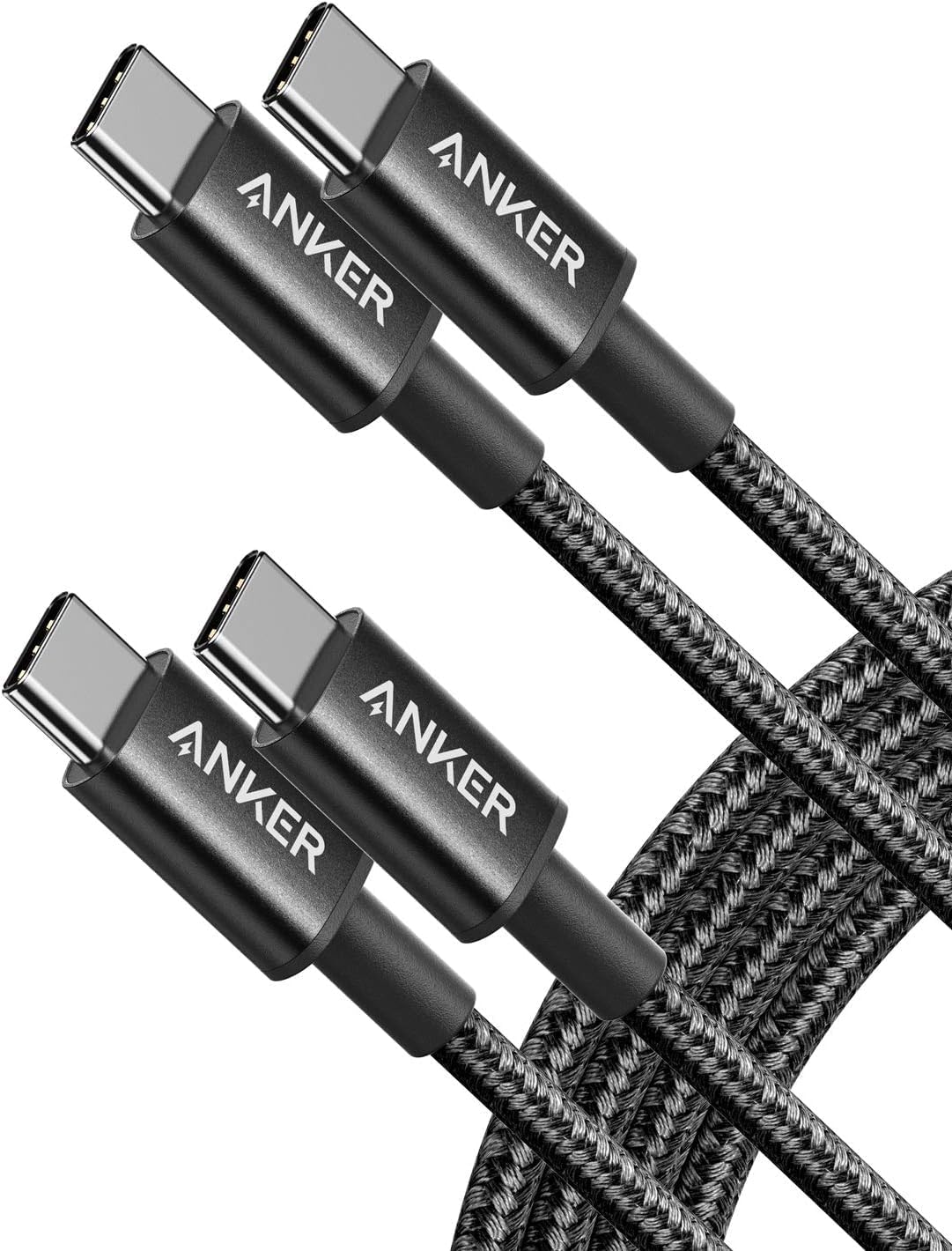 Anker USB C to USB C Charger Cable, 60W (3A) New Nylon (3ft/0.9m 2-Pack)