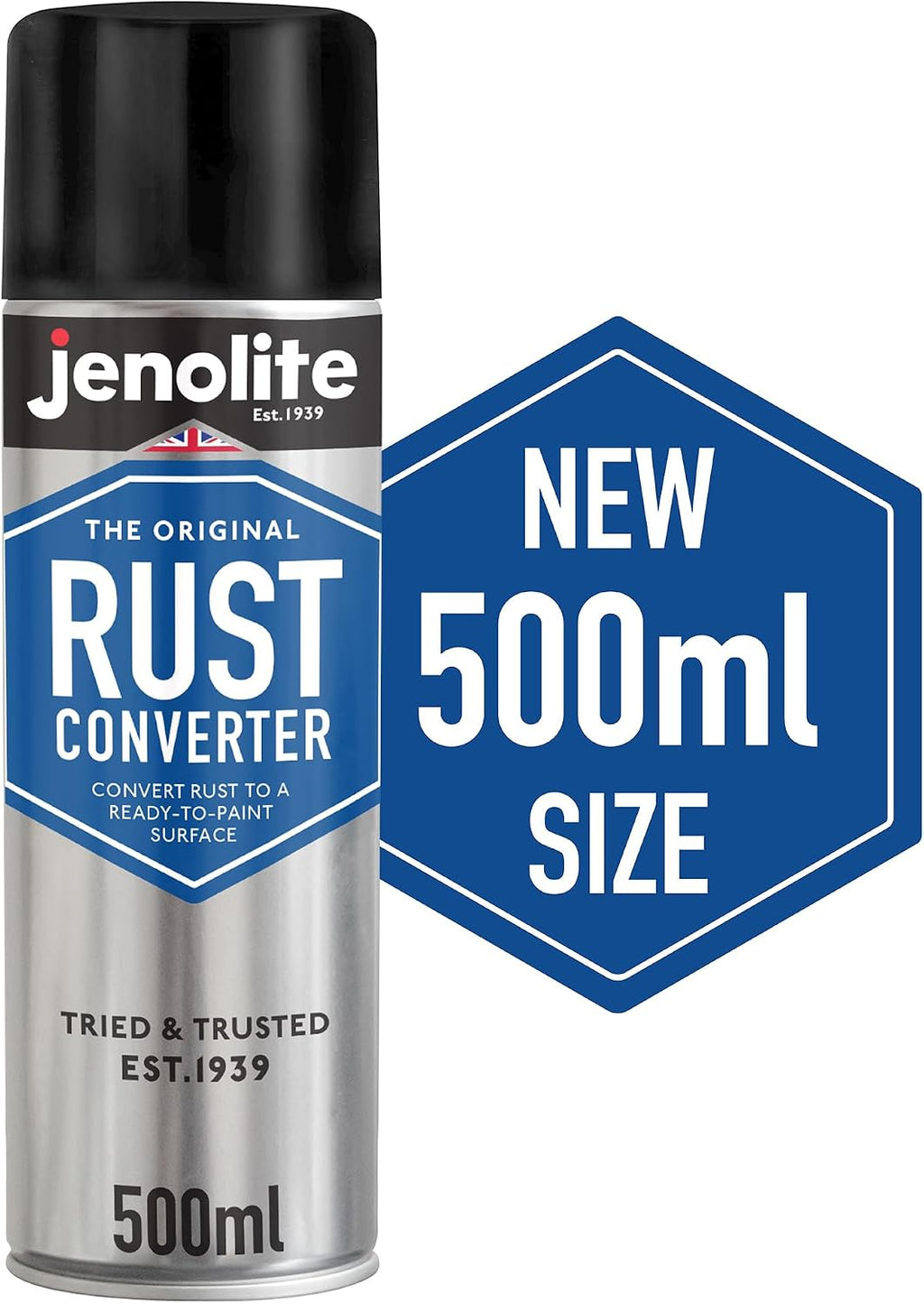 JENOLITE Rust Converter Spray 500ml - Aerosol Rust Treatment for Metal