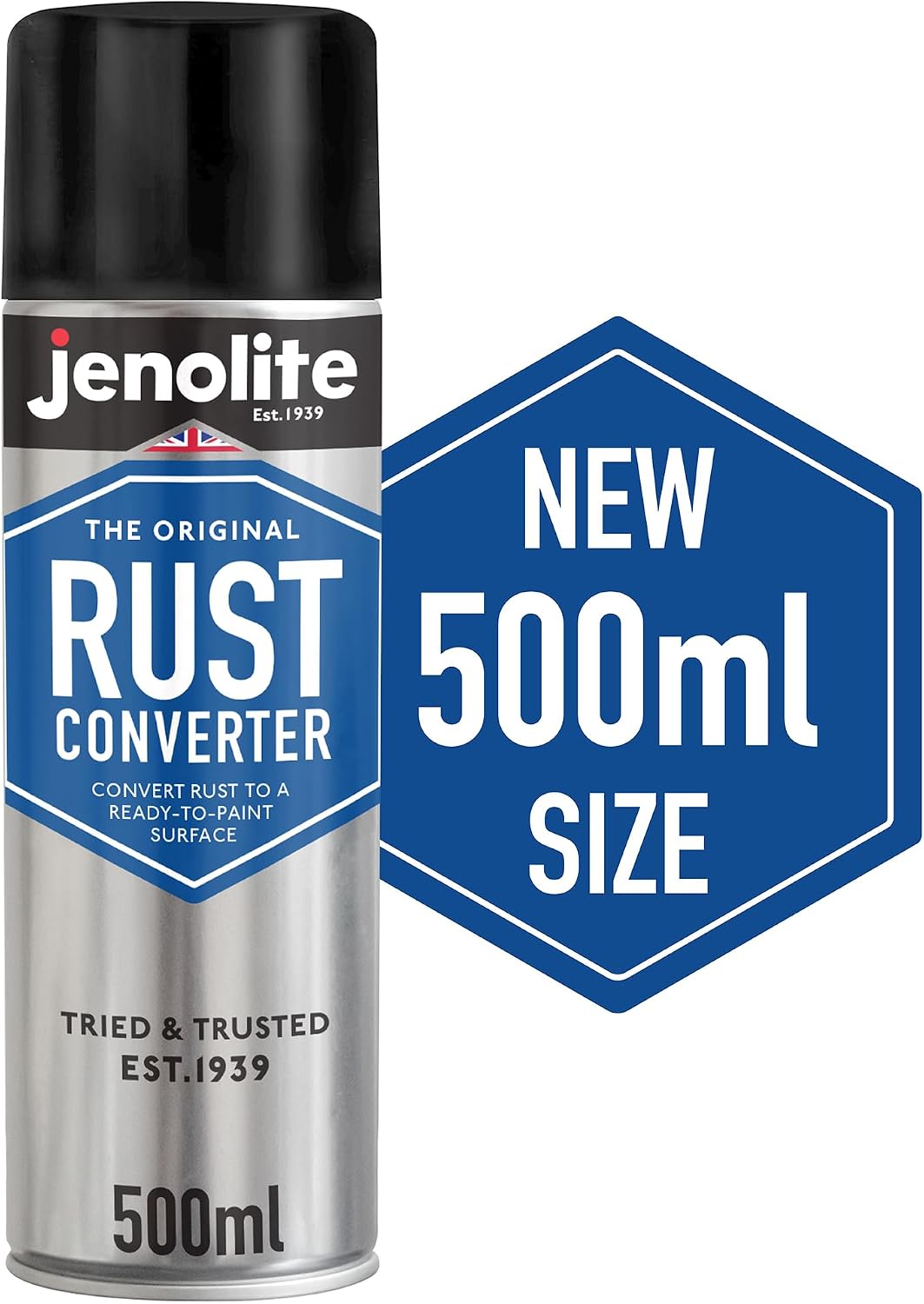 JENOLITE Rust Converter Spray 500ml - Aerosol Rust Treatment for Metal