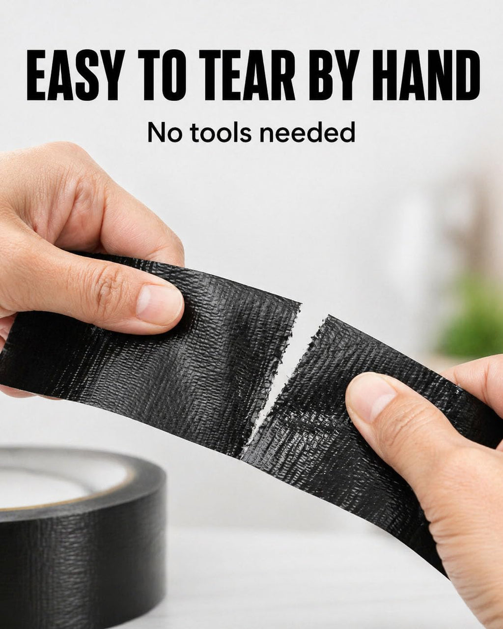 Black Duct Tape Heavy Duty: 3 Rolls 2inch x 20yd Wide Waterproof Outdoor - Strong Adhesive Weather Tapes Repair Bulk - Ductape for Patterns Masking Packing Furniture Kids Craft (3, Matte Black)
