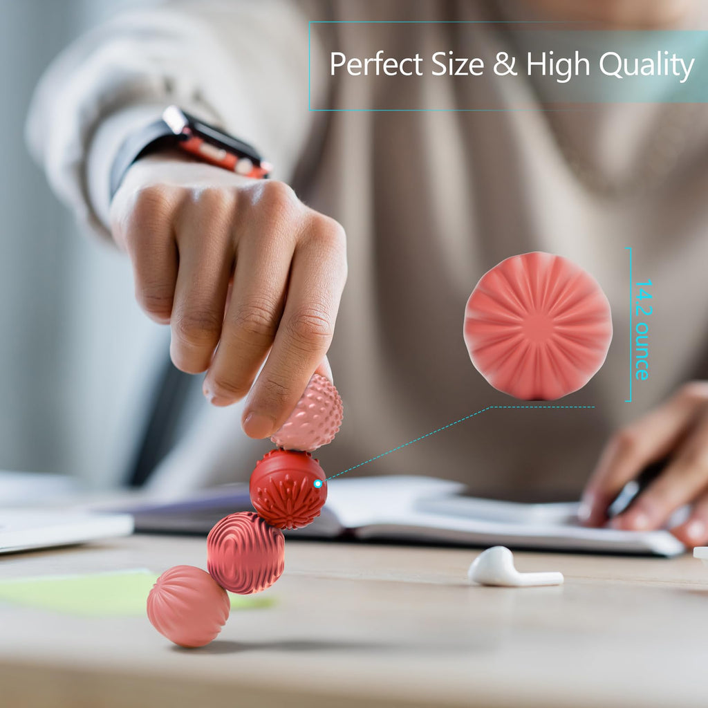 Silicone Magnetic Balls Fidget Toys for Adults & Teens,4PCS Stress Relief Sensory Toys for Autism ADHD Anxiety,Fun Textures Gadgets,Office Desk Toy,Stocking Stuffers for Women Men Teen Gift