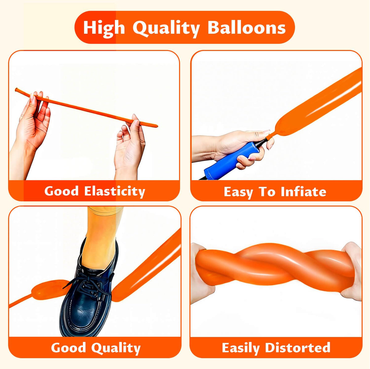 260 Black Long Balloons for Balloon Garland Thickening Skinny Latex Twisting Animals Modeling Christmas Birthday Wedding Party Festival Decorations 100pcs