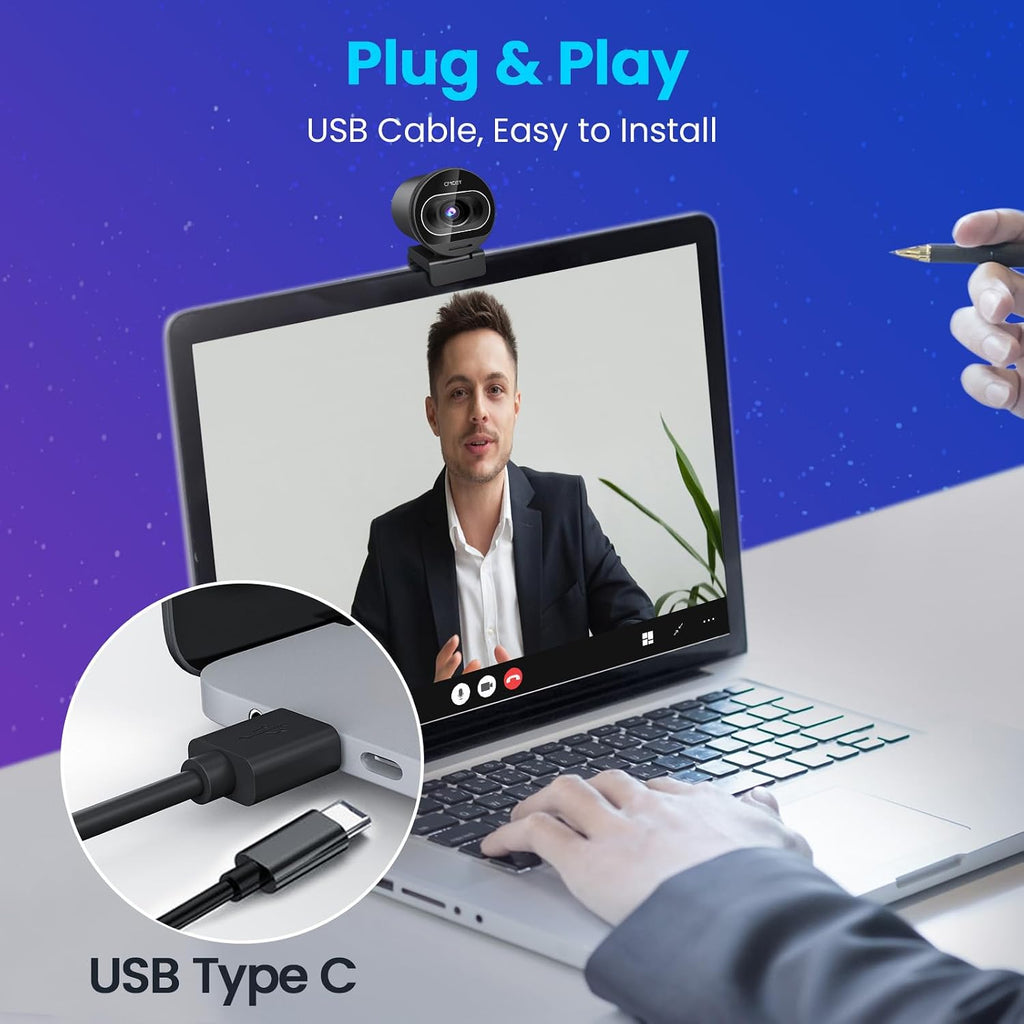 EMEET S600 4K Webcam for Streaming - Sony 1/2.55'' Sensor, PDAF Autofocus, 1080P@60FPS, 2 Noise Reduction Mics, Built-in Privacy Cover, 73° FOV, Streaming Camera for Live Commerce/Gaming/Beauty