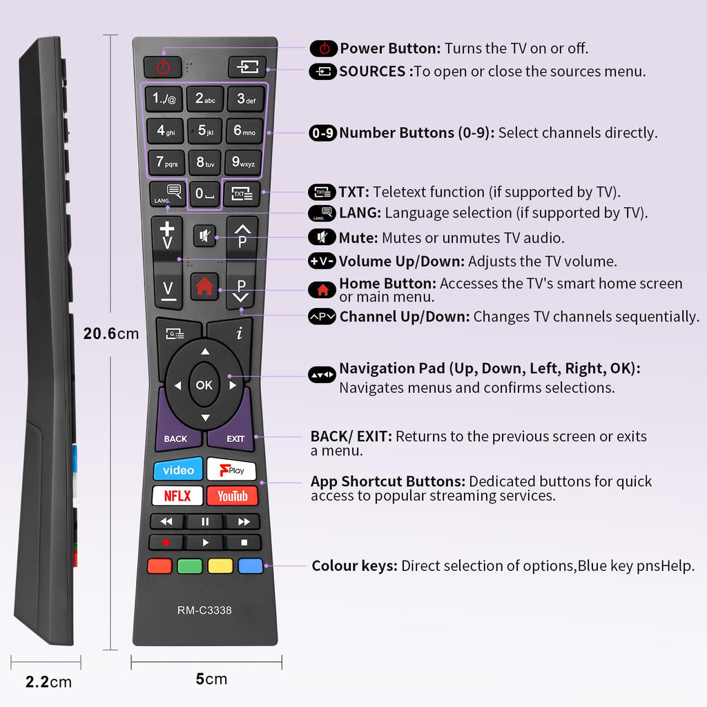 Universal TV Remote for Hisense-Smart-TV-Remote-Control-Replacement