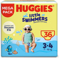 Huggies Little Swimmers, Swim Nappies - Size 3-4, 36 Baby Swim Pants - Leak Guards and Stretchy Waistband Protect Without Swelling - Tear Sides for Easy Removal