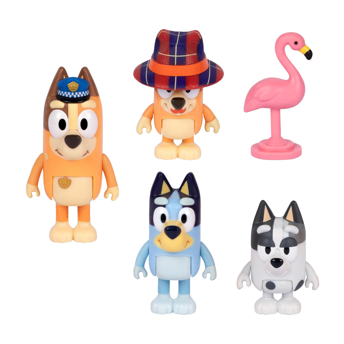 Bluey Family Figure 4-Pack, Poseable Toys with Bingo & Bandit