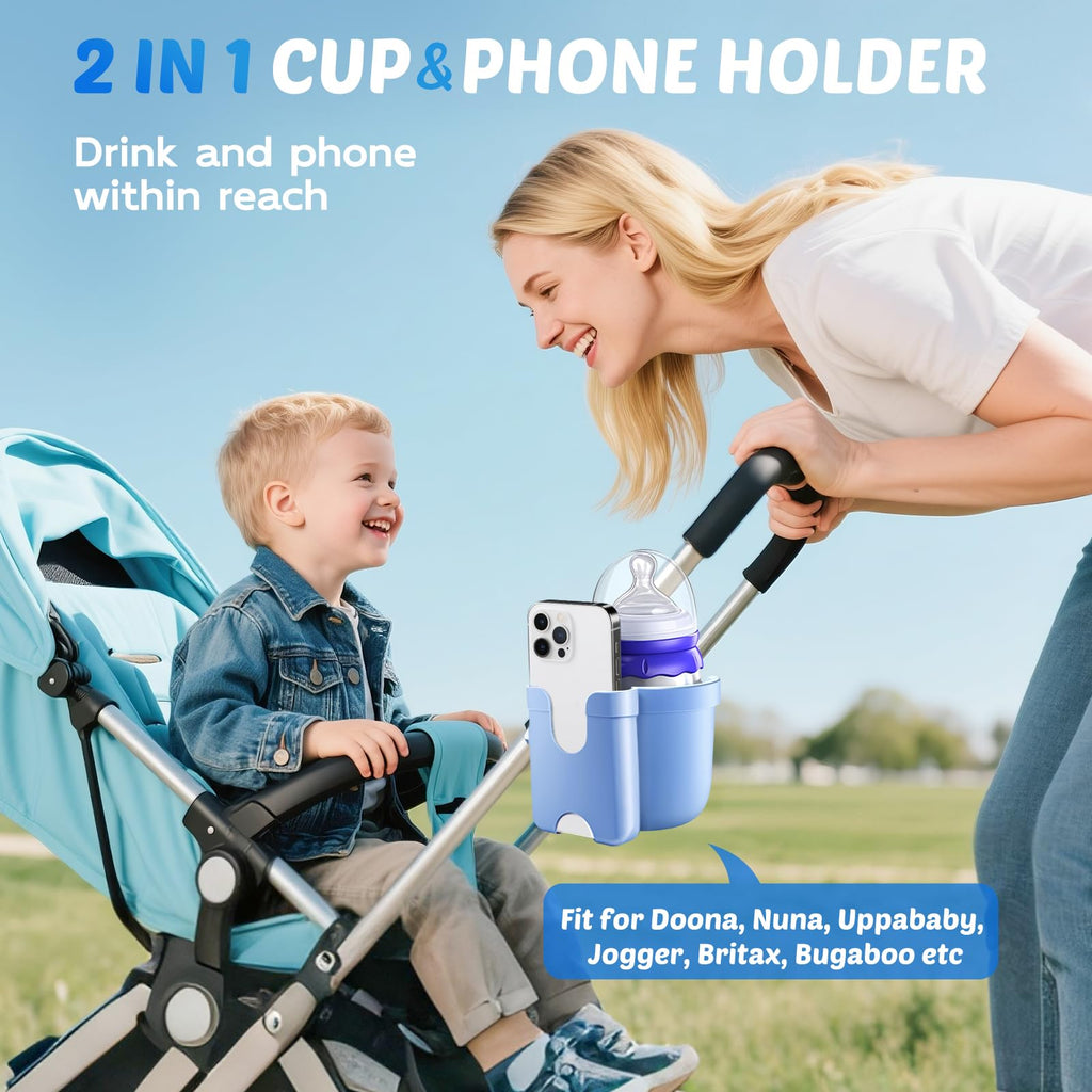 Wheelchair Cup Holder: Universal Cup Holder with Phone Holder for Pram Bike