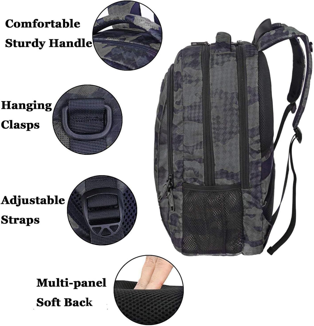 MATEIN Travel Laptop Backpack, Work Bag Lightweight Laptop Bag, Black Blue