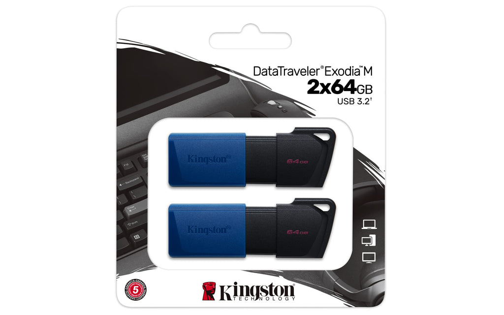 Kingston DataTraveler Exodia M USB 3.2 Gen 1 DTXM/128GB - with Moving Cap (Black + Red)