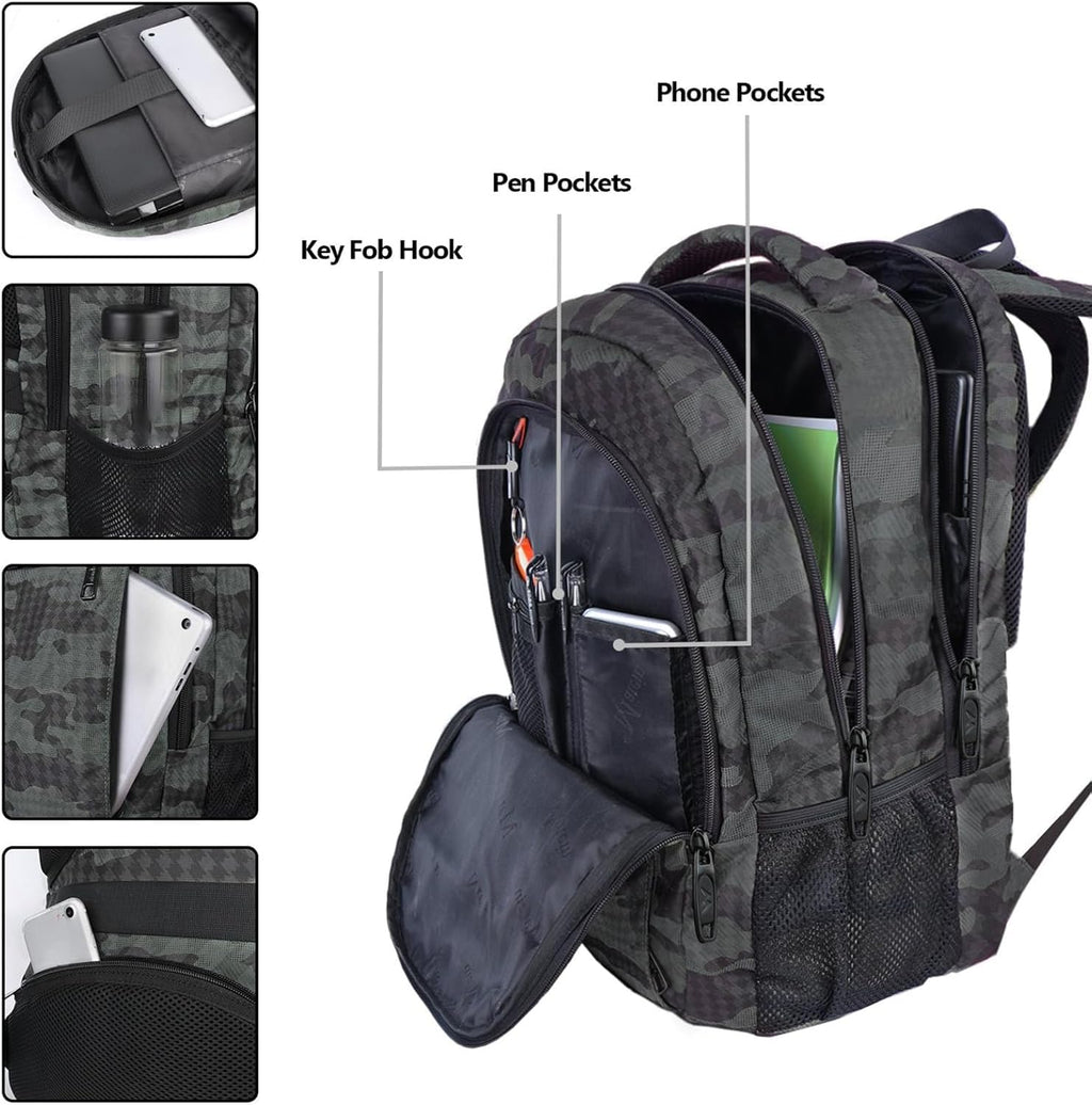 MATEIN Travel Laptop Backpack, Work Bag Lightweight Laptop Bag, Black Blue