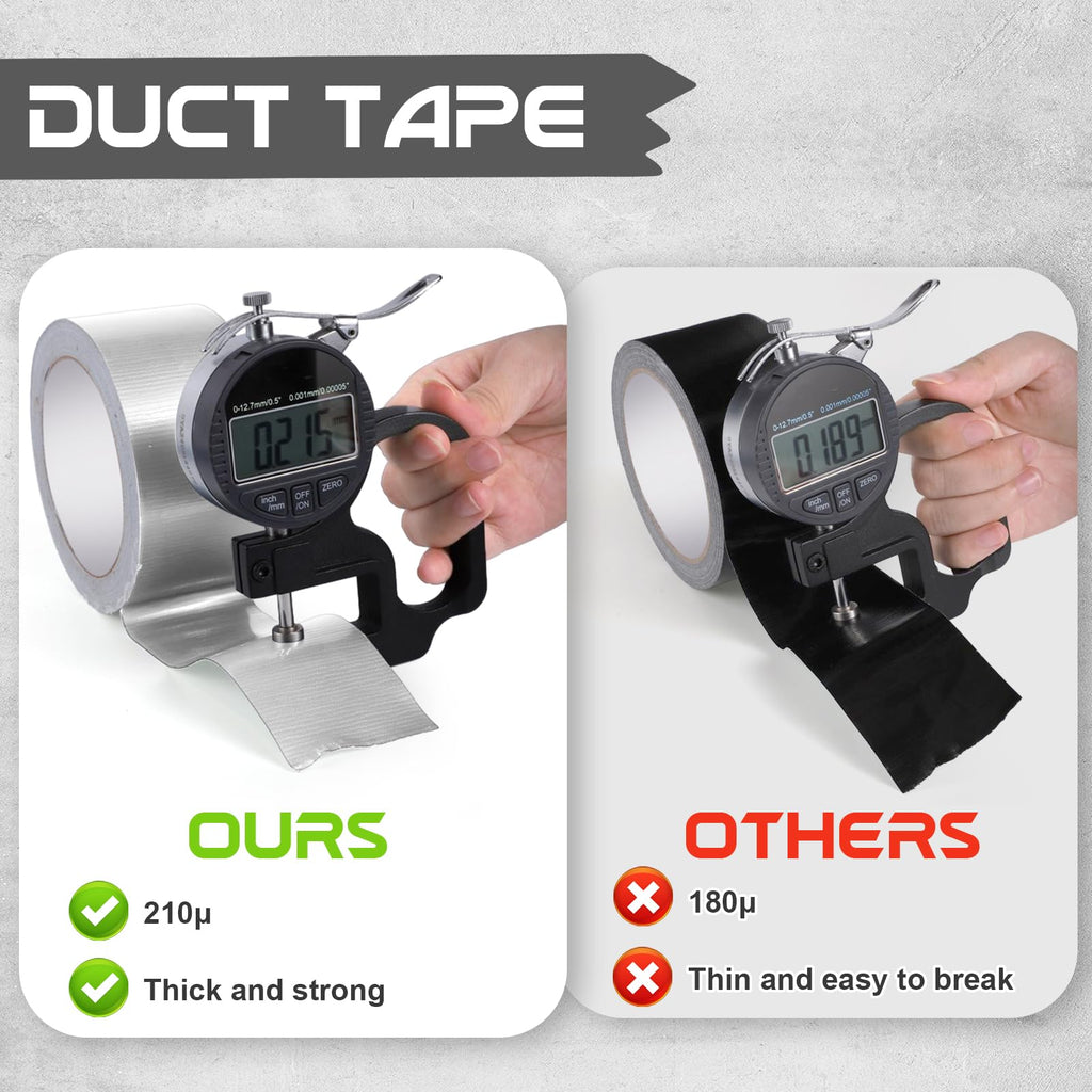 Black Duct Tape, 48mm x 54m (Pack of 3) Gaffer Tape Heavy Duty 8.5Mil