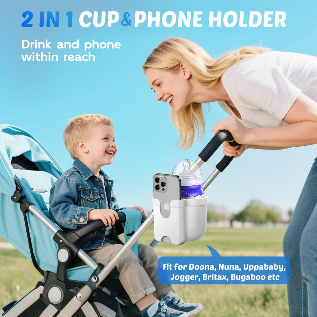 Wheelchair Cup Holder: Universal Cup Holder with Phone Holder for Pram Bike