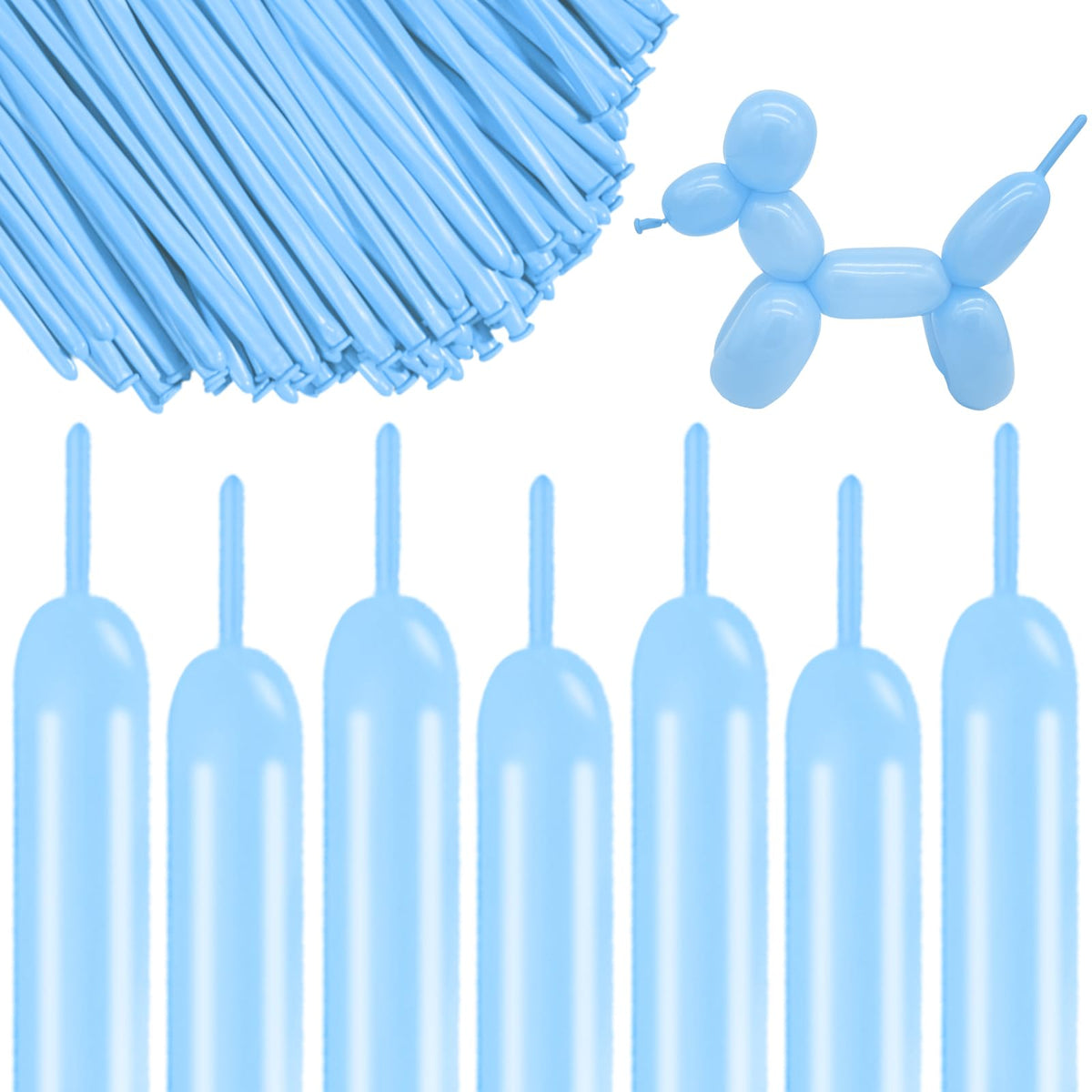ASIYUHY 260 Balloons Clear Long Balloons 100 Pack Twisting Animal Balloon
