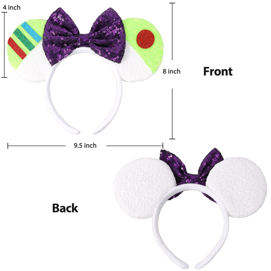 UNSPAZ Mouse Ears Headbands, Sequin Mouse Ears for Women Girls Boys, Shiny Bow Headband for Cosplay Costume Party Decorations Hair Accessories (Polka Dots)