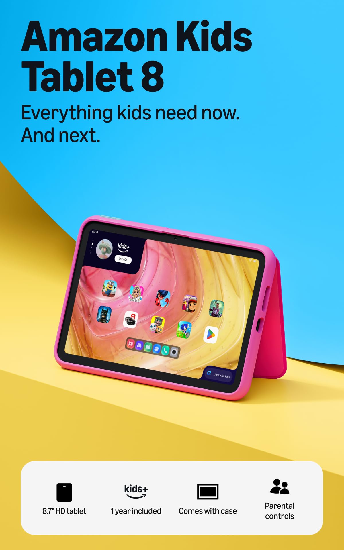 Amazon Kids Tablet 11 (newest gen) ages 6+, 11" 2.5K display, all-day battery, plus 1 year of Kids+ with videos, apps, games and books, slim hard case included (SpongeBob and Patrick)