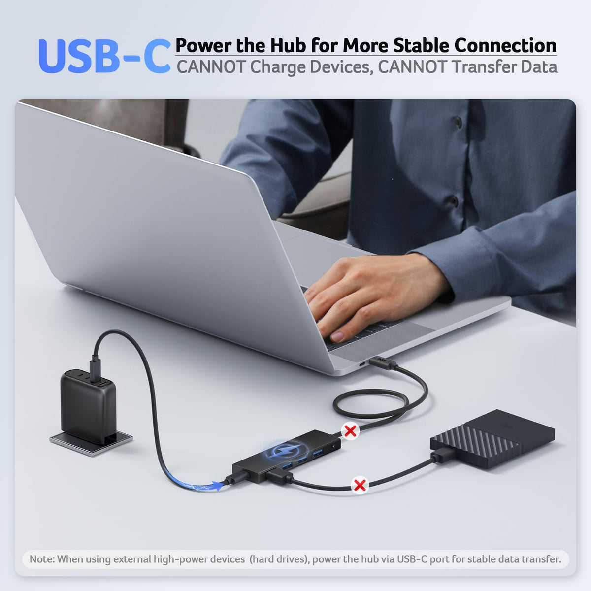 Acer USB Hub 3.0, Ultra Slim USB Adapter 4 Ports Splitter with Powered USBC