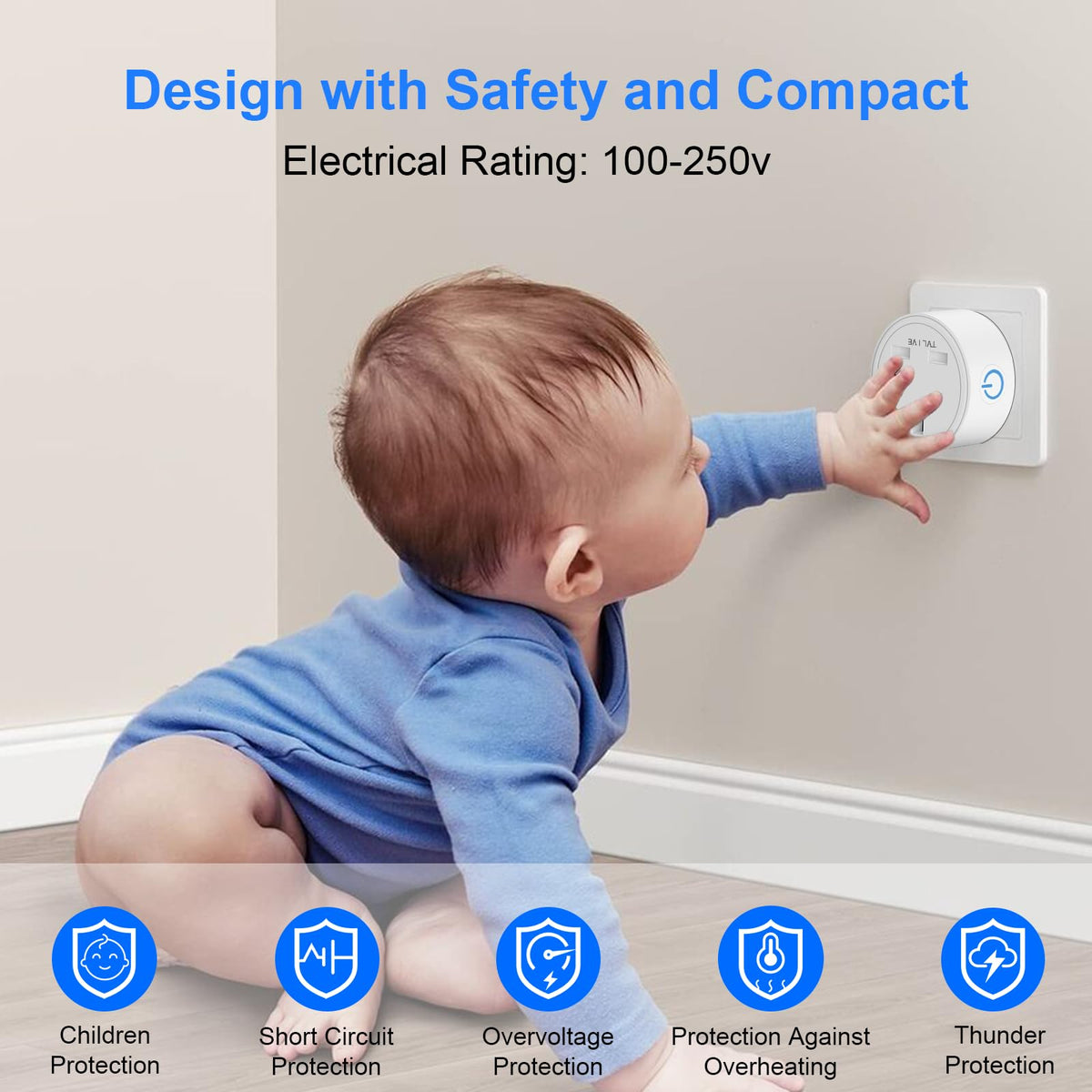Smart Plug, TVLIVE 4 Pack Smart Plugs Work that with Alexa (Echo/Echo Dot), Google Home Voice Control, Energy Monitoring, Remote Control, Timer & Schedule Function, Device Sharing, Wifi Plug Socket UK