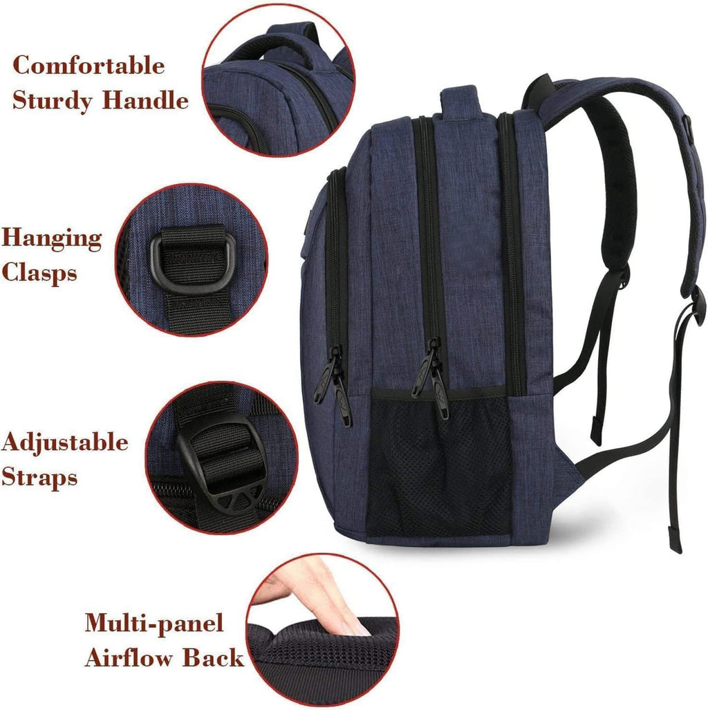 MATEIN Travel Laptop Backpack, Work Bag Lightweight Laptop Bag, Black Blue