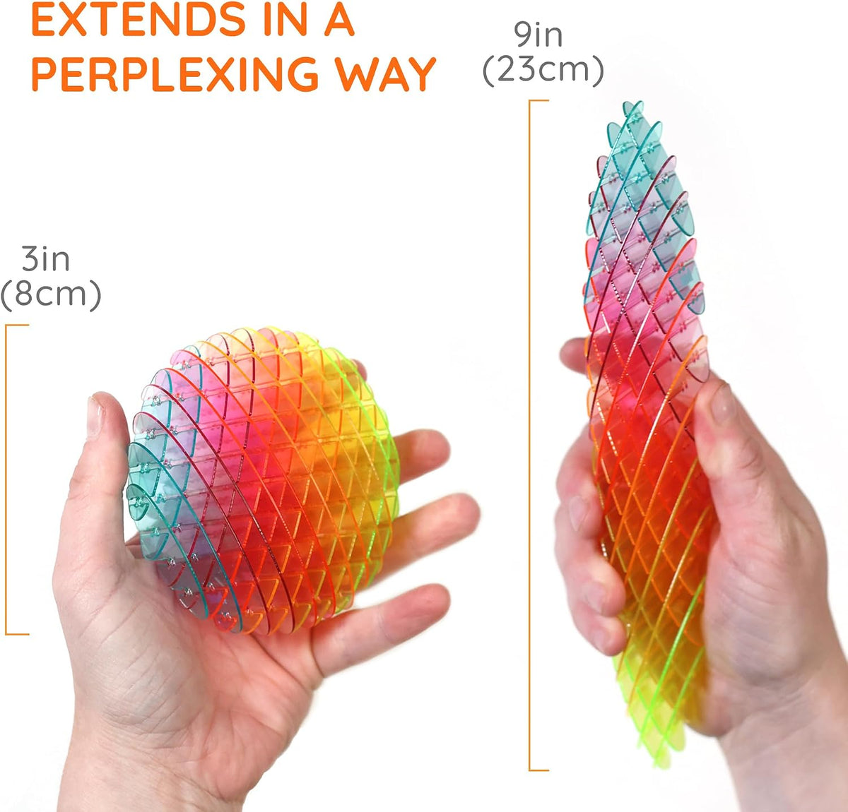 Morf Worm 3D Sensory Fidget Toys for Kids, Teens & Adults, Rainbow, Small