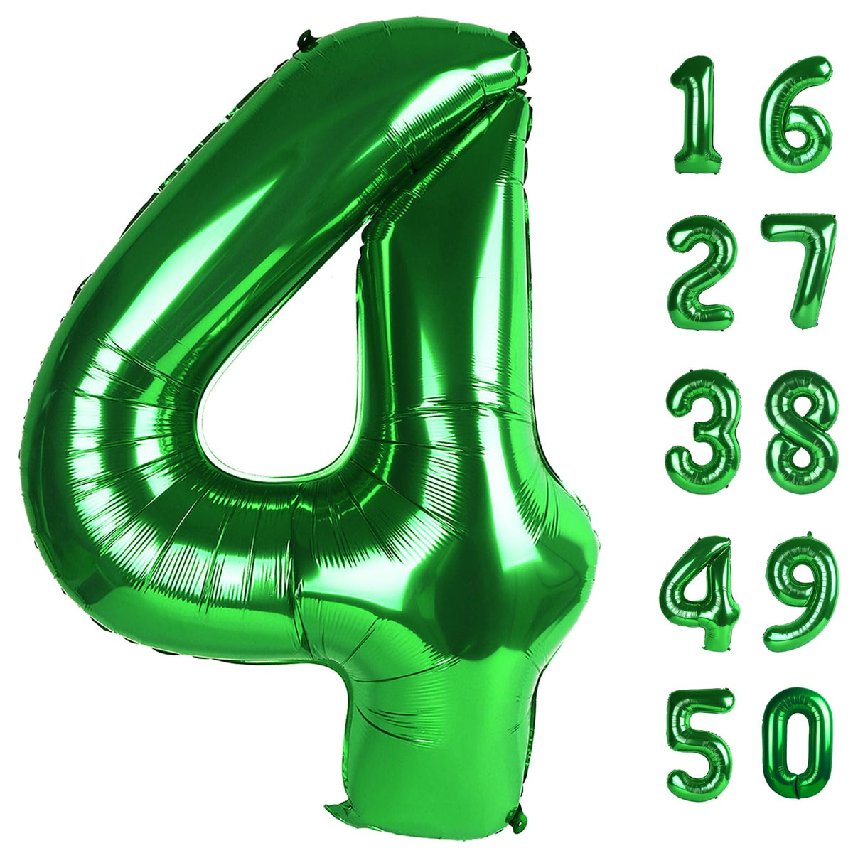 40 Inch Green Number 3 Balloons Foil Digital Helium Number Balloons