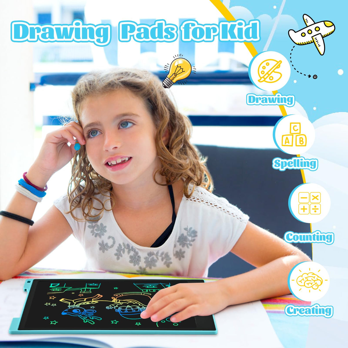 EooCoo Kids LCD Writing Tablet, Stocking Stuffers for Toddler, Travel Toys